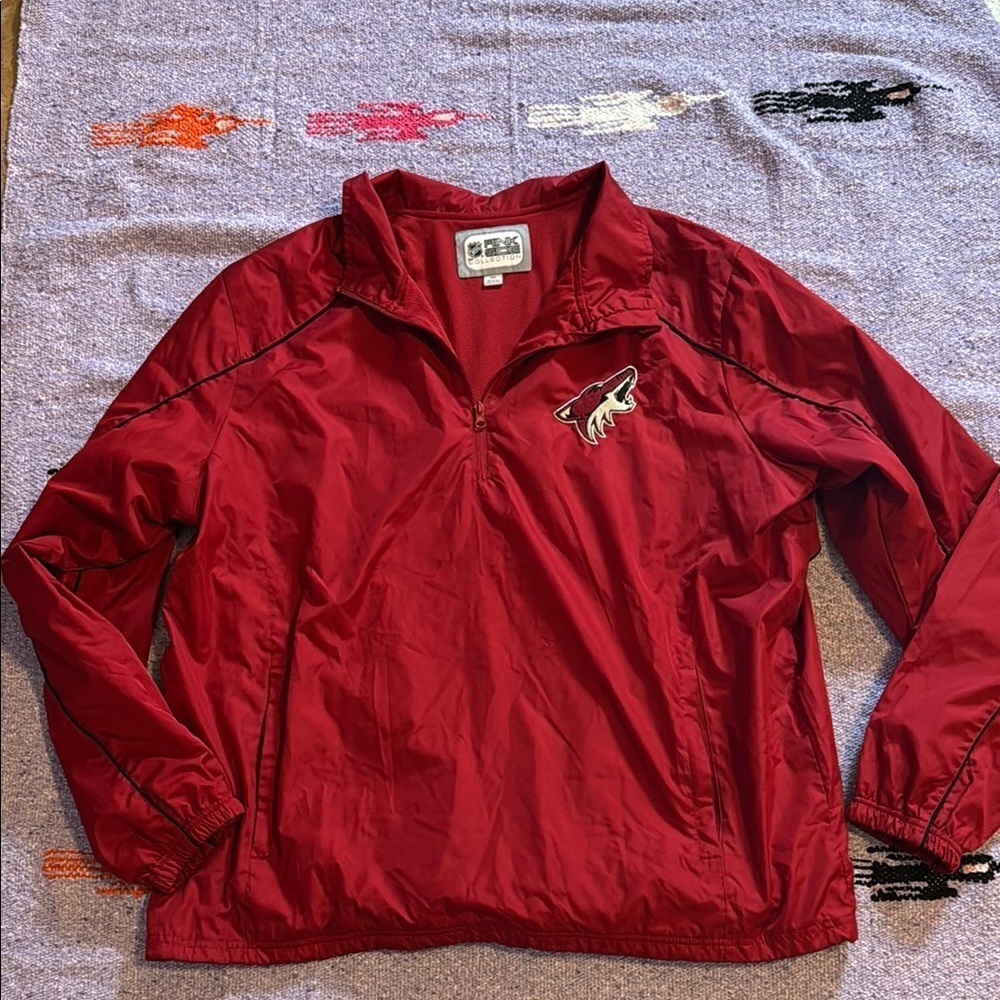 🍍 Phoenix Coyotes 1/4 Zip Pullover Breathable Windbreaker Jacket NHL 🍍SZ XXL